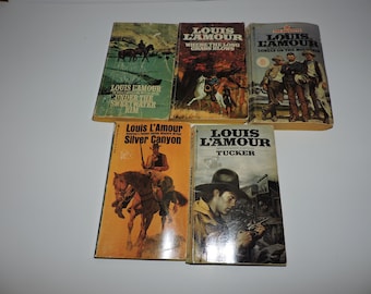 Lot of 5x Louis L'Amour Vintage Western Paperback Books