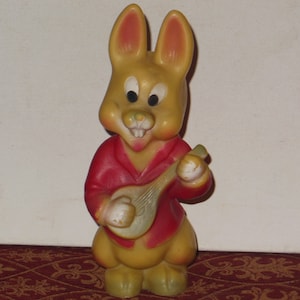 Plastic Bunny Rabbit Squeeze Figure Toy 9"