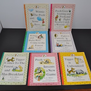 Winnie The Pooh A.A.Milne Vintage Softcover Childrens Book Lot Of 7