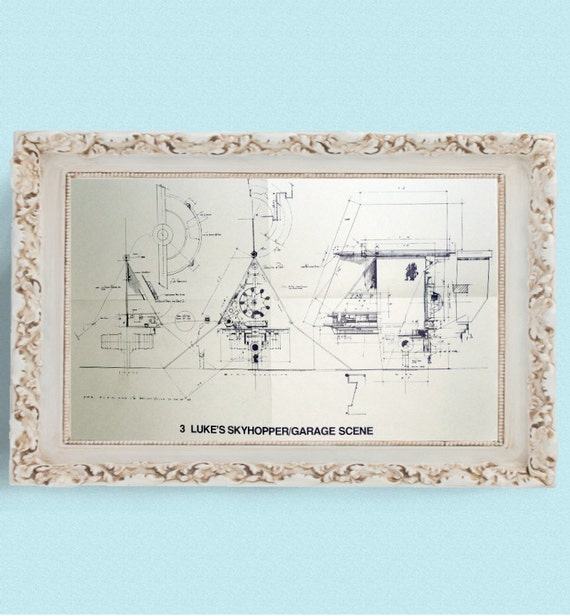 1977 LUKE'S SKYHOPPER Star Wars Vintage Blueprint Poster - Etsy
