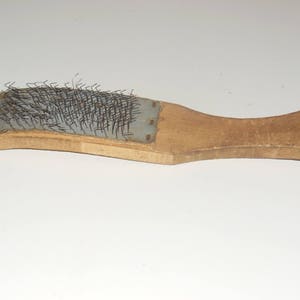 Vintage Wolle Karde Rechen Holz Pinsel