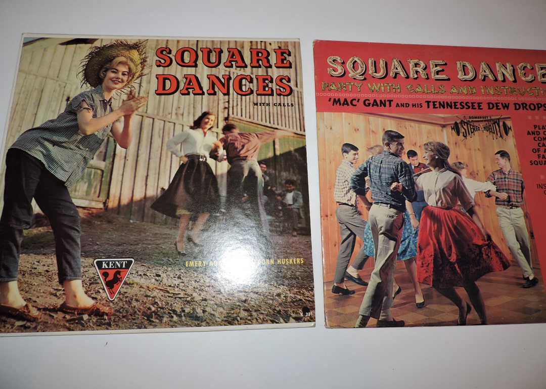 2x Square Dance Records With Call and Instructions Emery Adams & the