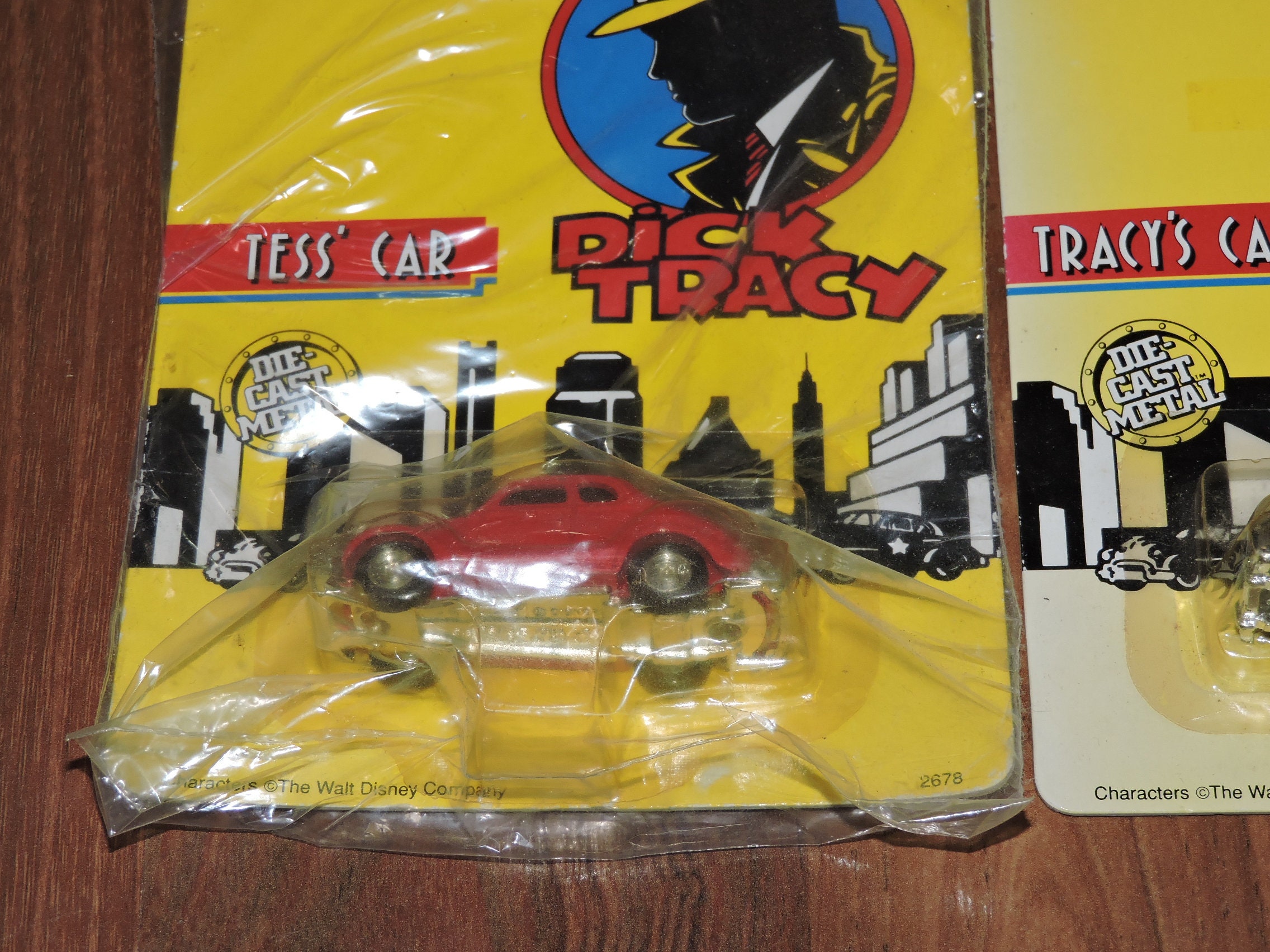 Lot 3 Voitures Ertl Dick Tracy – Échelle 1/64 – 1990 – Métal Et Plastique – Occasion