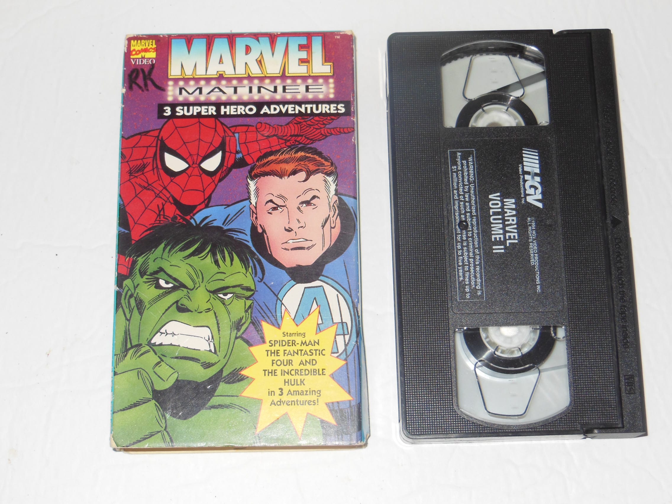 Marvel Super Hero Adventures Vintage VHS Tape Marvel Matinee