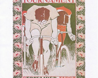 1970s Print of 1896 Poster for Springfield Bicycle Club by Will Bradley