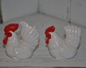 Kogut i kura sól i pieprz Vintage Chicken Shakers Para