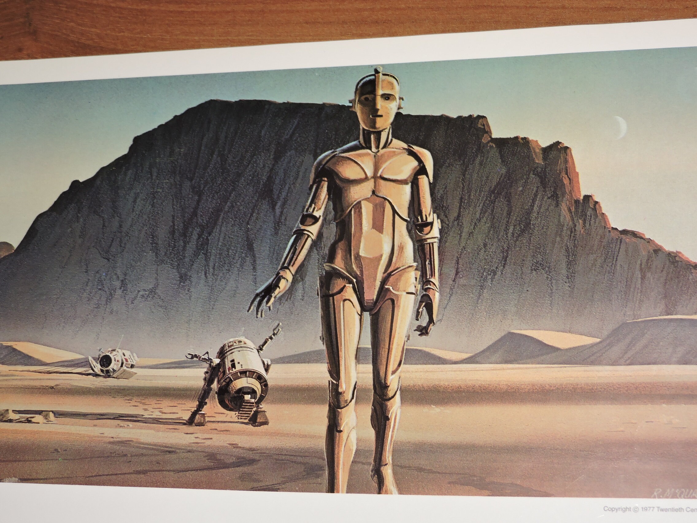 C-3PO & R2-D2 1977 Original Vintage Star Wars Painting Print by 