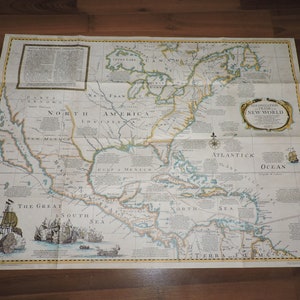Carte de la colonisation et du commerce dans le Nouveau Monde, 1977 National Geographic Society