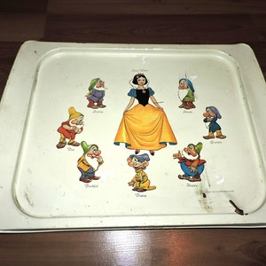 Large Vintage Walt Disney Snow White and the Seven Dwarfs Tray - Etsy
