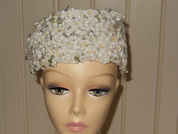 Unique Vintage Daisies Ladies Headband Hat Bridal… - image 1