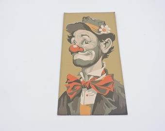 CLOWN Vintage Paint By Number Picture Wall Hanging