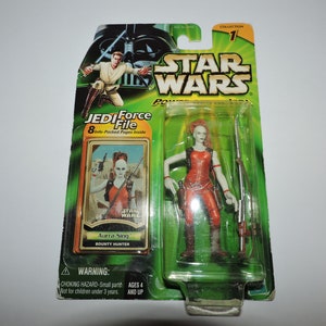 Aurra Sing Bountry Hunter Versiegelt Star Wars Action Figur 2001 Hasbro Japan Release Grüne Karte mit Jedi Kraft File POTJ Macht der Jedi