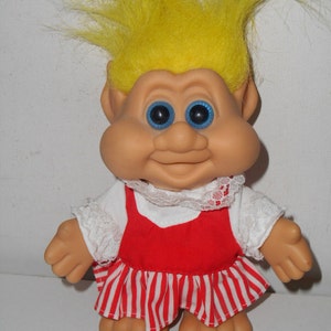 Large (8&quot;+ Hair) Vintage Troll 1991 Yellow Hair I.T.B. International Teddy Bear Co.