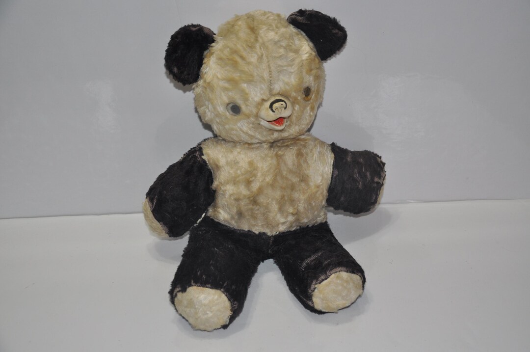 Vintage Panda Teddy Bear Stuffed Black and White Plush Animal Toy - Etsy