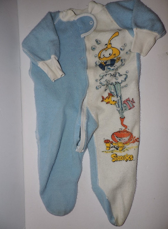 1980s SNORKS Child's Onsie Pajamas Vintage Clothin