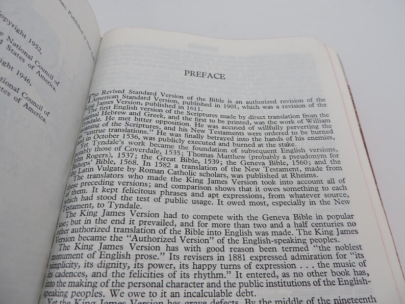 Vintage Holy Bible Revised Standard Version Black With Ribbon Marker - Etsy