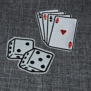 Viele 2 Spielkarten und Würfel Aufbügeln Kleidung Patches