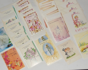 Viele antike / alte unbenutzte Hochzeit Karten