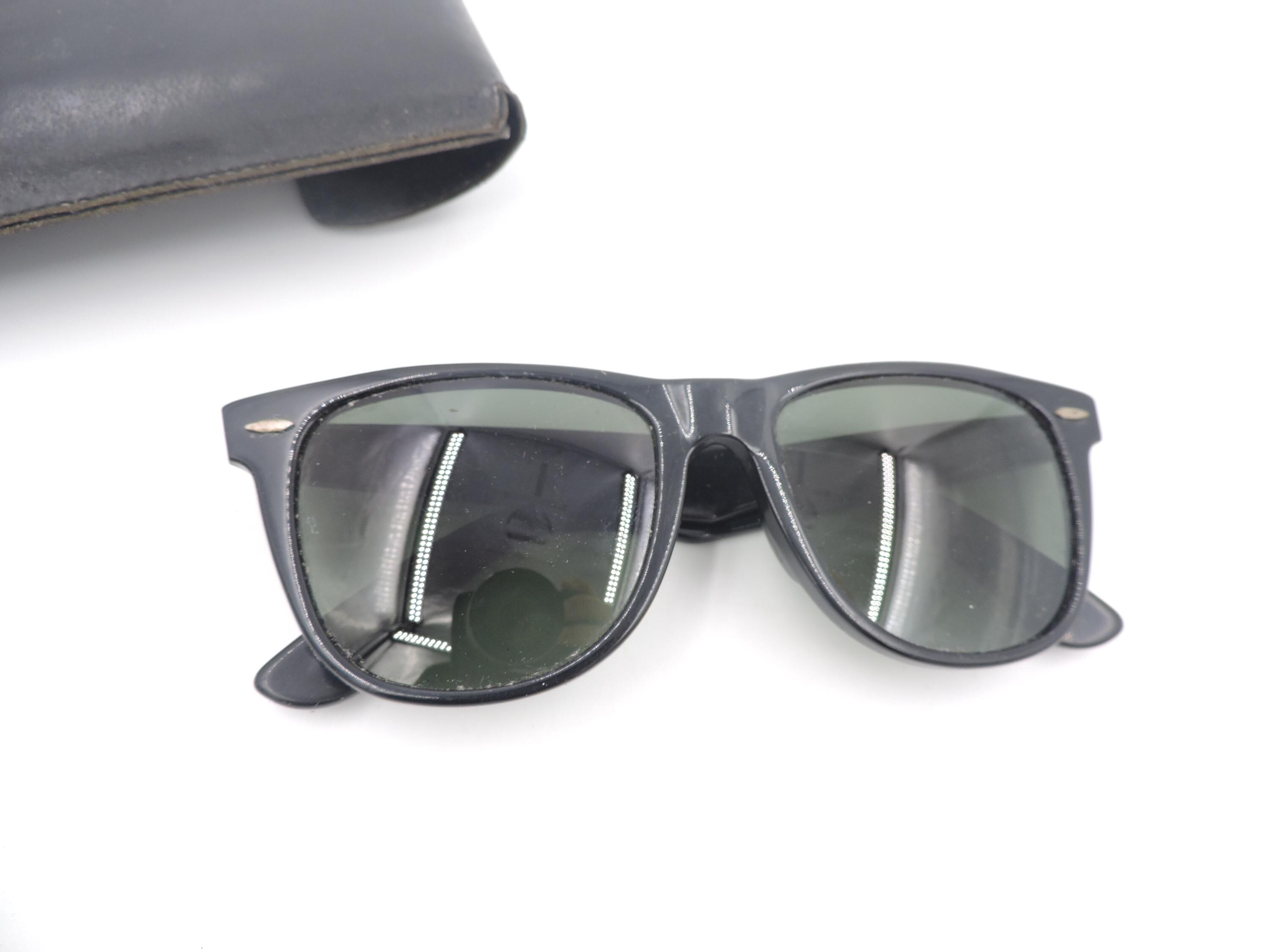 B&L Ray-Ban Wayfarer II Vintage Sunglasses Made In USA Black