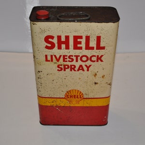 Antique Shell Livestock Spray Tin