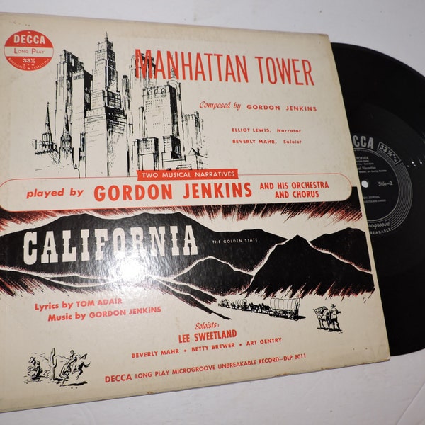 Torre de Manhattan / registro de California - Gordon Jenkins y su orquesta y coros musicales canciones 12" disco LP