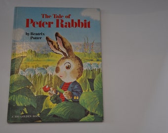 The Tale of Peter Rabbit Beatrix Potter Vintage Hardcover Big Golden Book