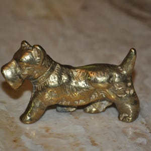 Vintage Scottie Dog Brass Figurine