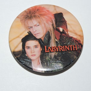 Authentische Vintage 1986 LABYRINTH Film Promotion Button Button DAVID BOWIE Jennifer Connelly Hensen