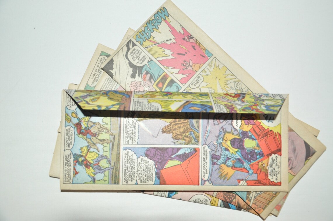 5 X Comic Book Envelopes 4x9 Letter Size Recycled Etsy