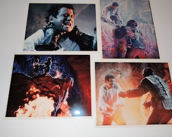 Lot von 4 STAR TREK Vintage Lithographie Foto Stills Die Suche nach Spock Kirk vs Klingonen