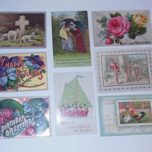 8 Vintage Postcards Lot Original Post Cards