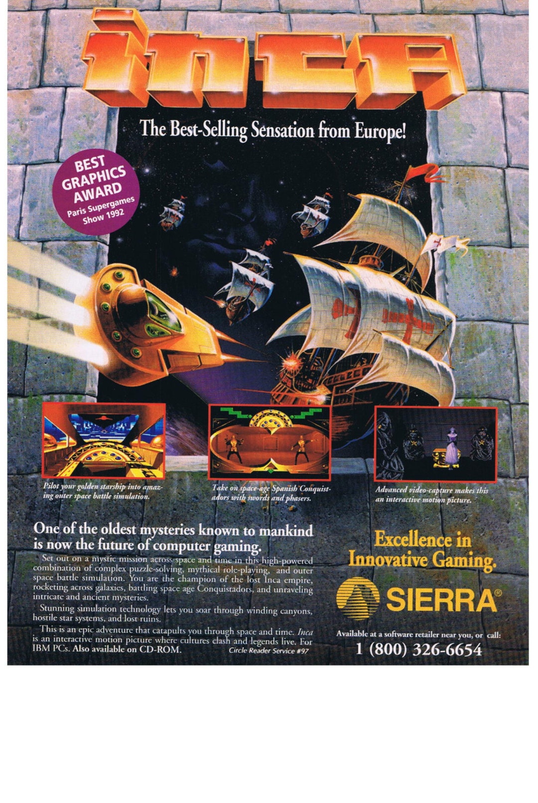 1993 Inca Vintage Computer DOS PC Video Game Ad - Etsy New Zealand