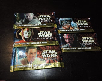 5 Sealed Pack of Star Wars Episode 1 Topps Widevision Special Collector's Edition Cards