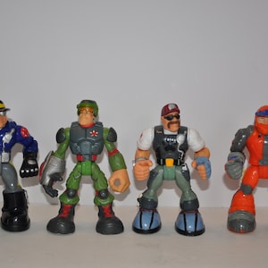 Vintage Fisher Price / Mattel Rescue Heroes Lote de 4 bonecos de ação
