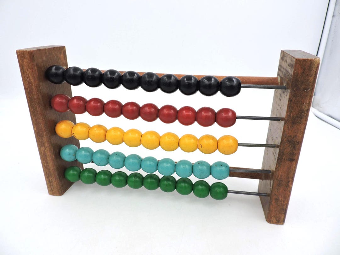Vintage Wood and Metal Abacus Beads Child's Counting Toy - Etsy