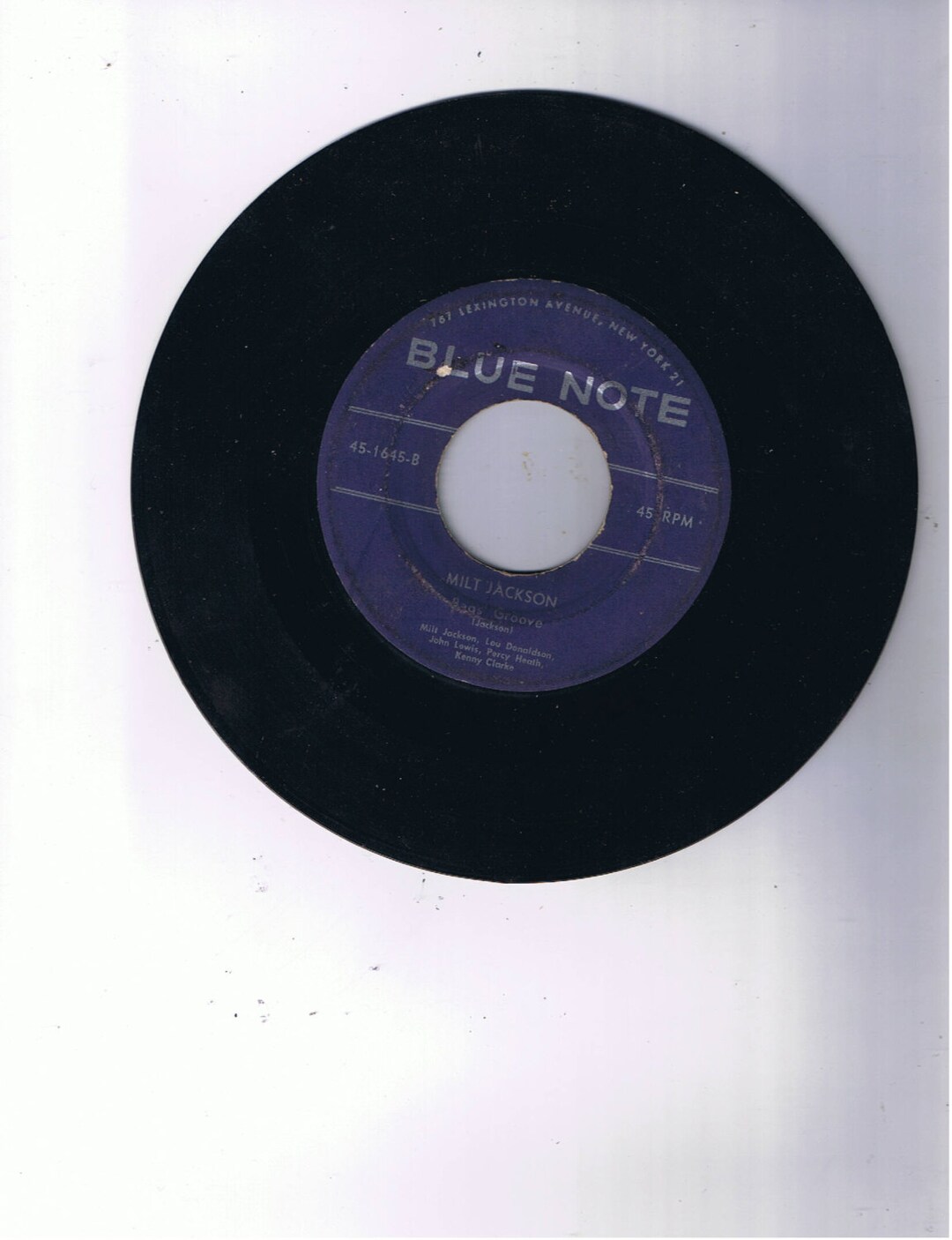 Rare JAZZ Milt Jackson Bag's Groove / What's New 45 RPM 7 Vinyl Record