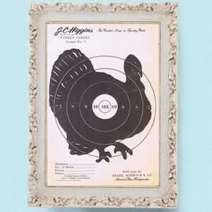 1930s Vintage Sears Reproduction Paper Shooting Target Turkey