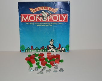 Lote de piezas coleccionables de madera y metal para el juego Monopoly