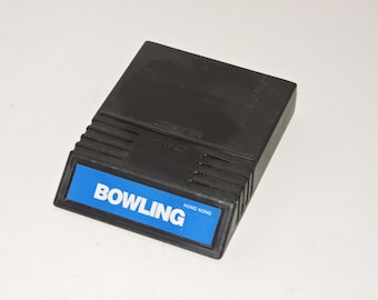 Bowling Intellivision Video Game Cartridge + 2 Controller Overlays 1979