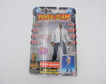 2000 Dennis Rodman Wrestling Action Figure Power-Slam WCW Wrestlers van Toy Biz