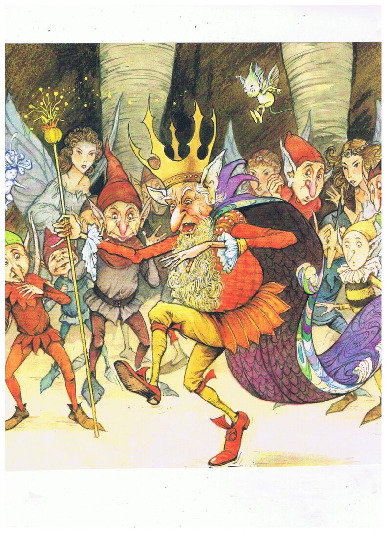 Fairy King Vintage Children's Book Illustration Etsy