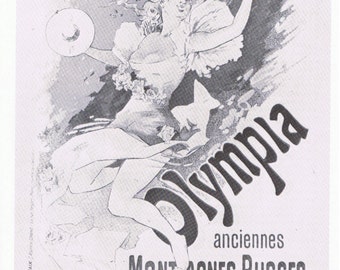 4 x blanco y negro impresiones de la década de 1970 de antiguos carteles de la década de 1890