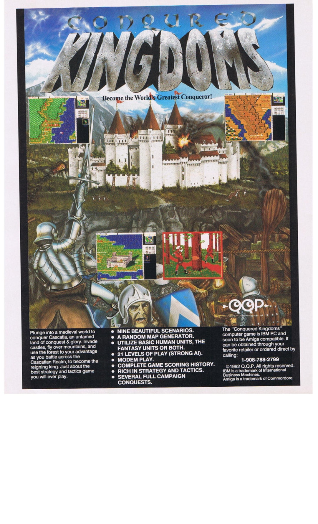 1993 Conquered Kingdoms Vintage Computer DOS PC Video Game Ad - Etsy