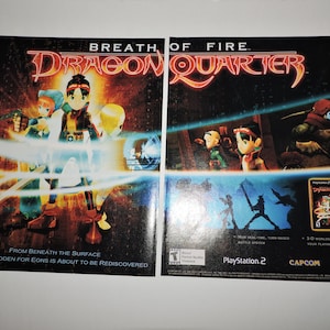 2003 Breath of Fire Dragon Quarter PS2 Vintage Video Game 2-Page Authentic Print Advertisement