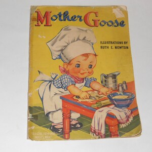 Vintage Mother Goose Softcover Children&#39;s Book