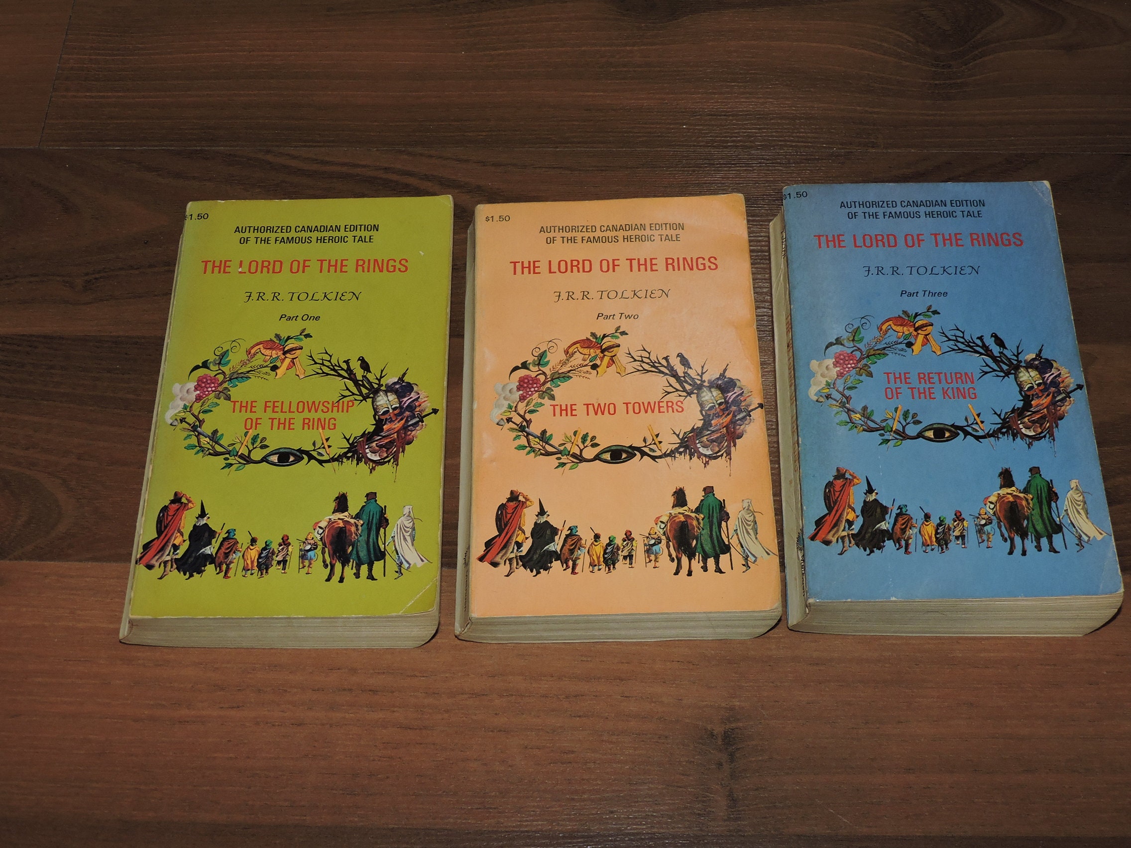1971 J.R.R. トールキンの指輪物語 カナダ版ペーパーバック本 3 冊