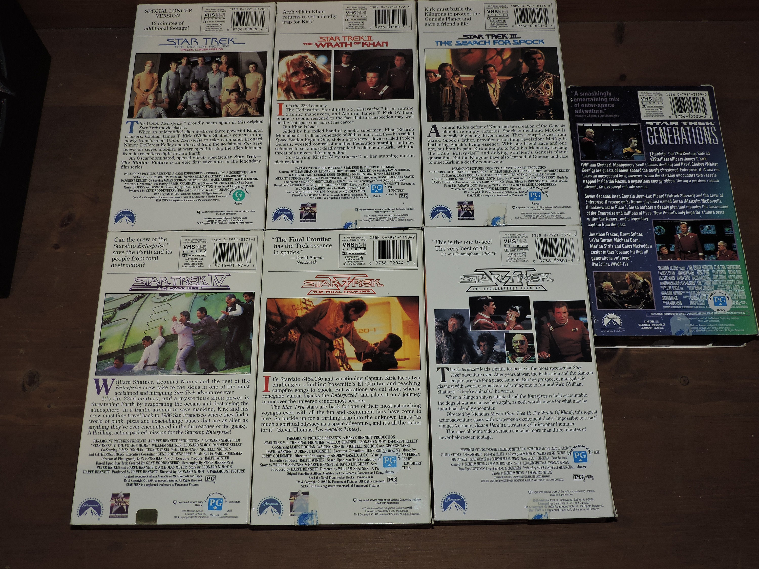 Star Trek Vintage VHS Box Set Movie Collection Lot of 7 - Etsy Canada