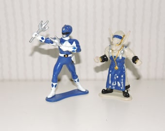 2x 1993 POWER RANGERS Blue Ranger & Finster Bandai Plastic Toy Figures