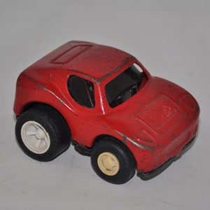 1970s Tonka Red Vintage Mini Red Corvette Tonka Coupe Pressed Metal Toy Car- Made in Japan 70s Car