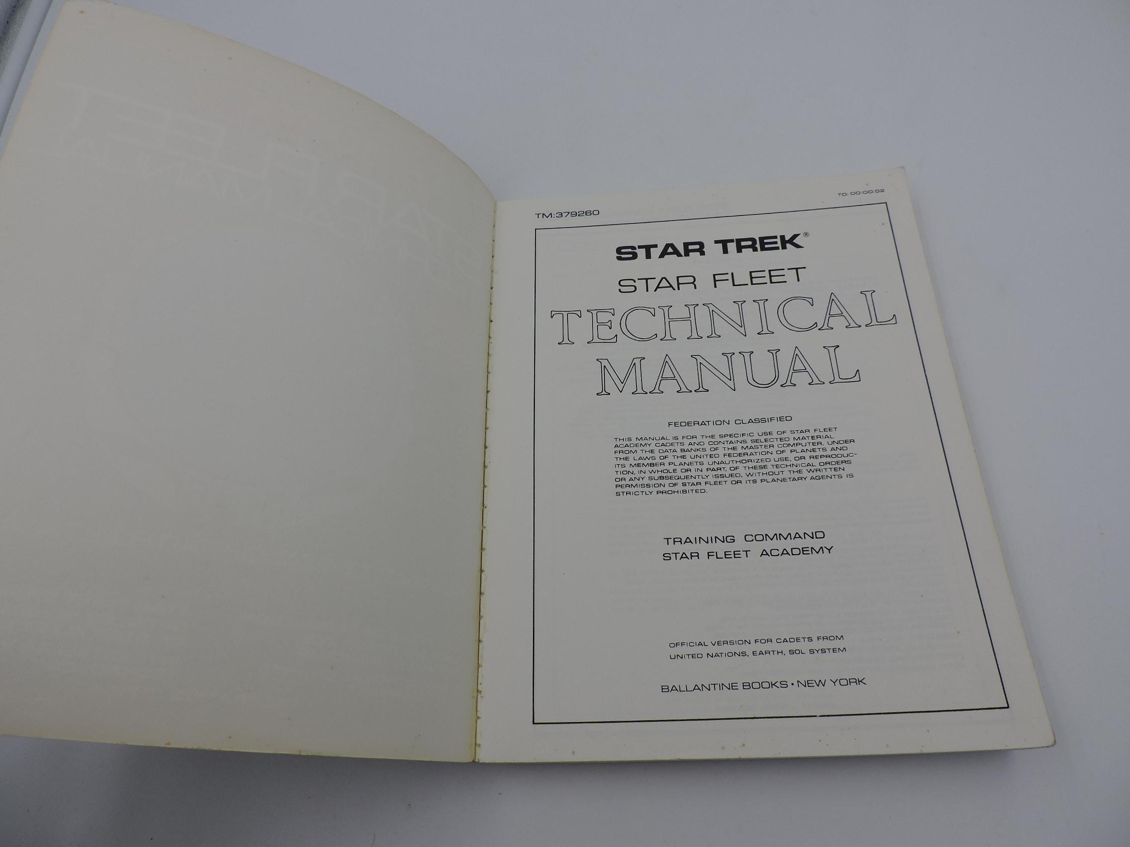 STAR TREK Star Fleet Technical Manual Vintage Softcover Book - Etsy